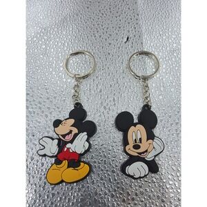 Disney Mickey Mouse PVC Keychain Set of 2 | Classic Mickey | New